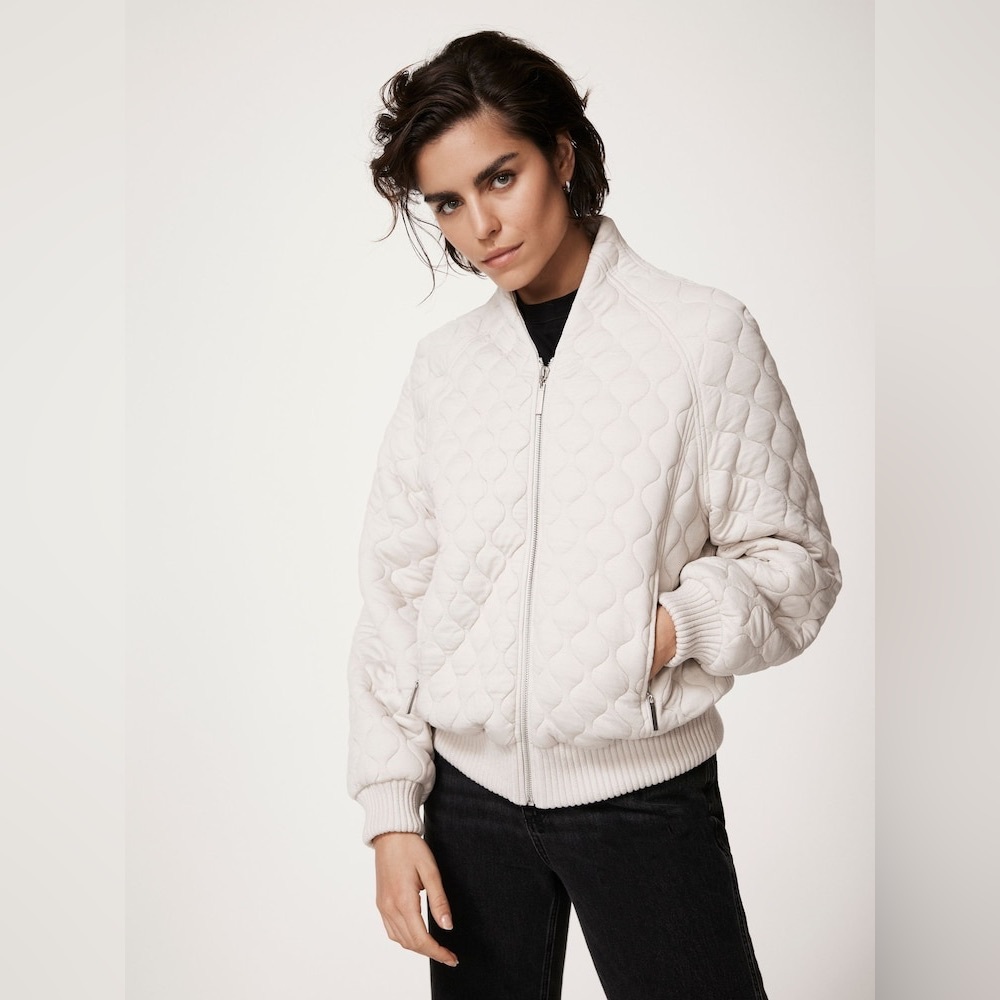 Elegant Cream Bomber Jacket